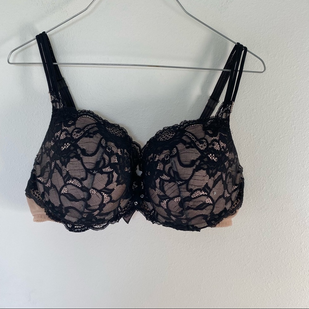 Victoria Secret black lace balconet bra size 38D